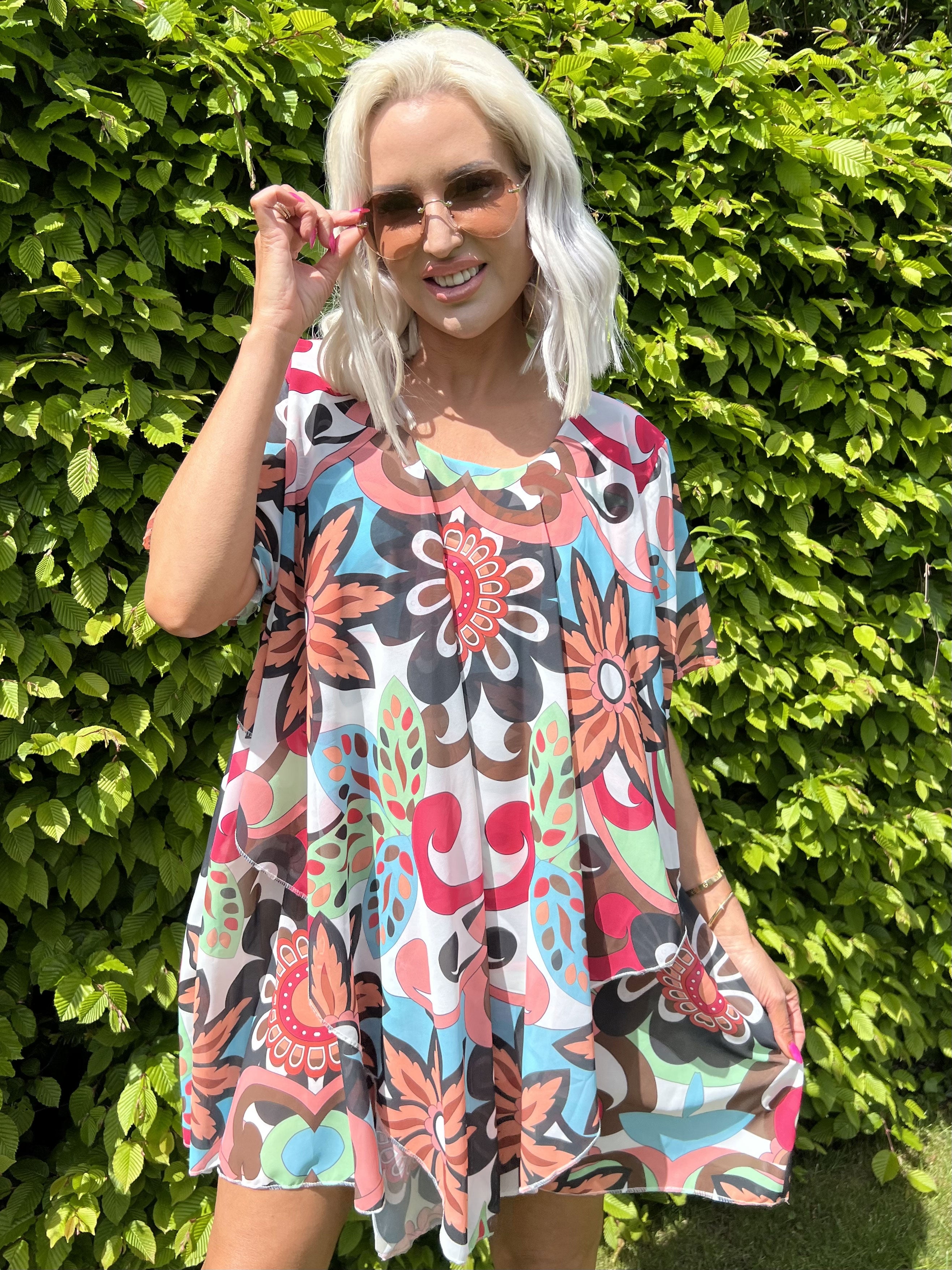 Wanda - Tunika kjole i chiffonstof